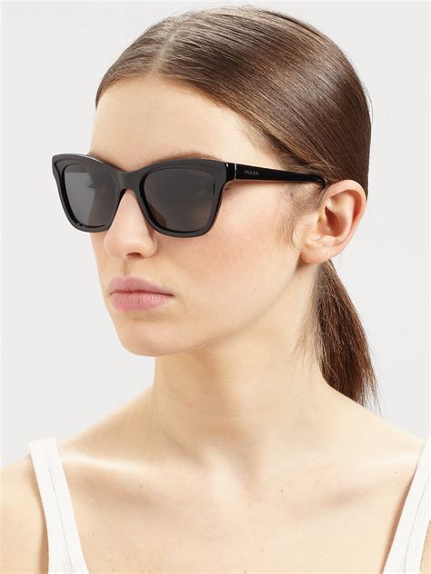 prada square sunglasses black